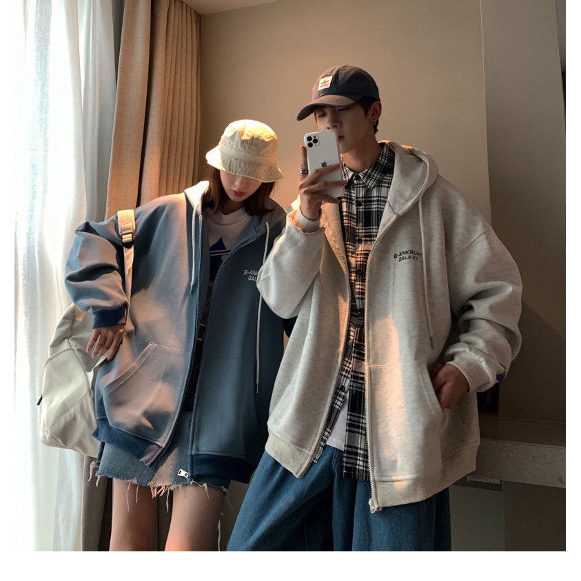 Áo khoác nam nữ form rộng ulzzang khoá kéo 3 màu có ảnh thật - Áo khoác unisex phong cách giá rẻ loại 1