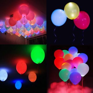 Combo 5 bóng bay led tự phát sáng CAO SU  LATEX AN TOÀN  - Gói 5  cái