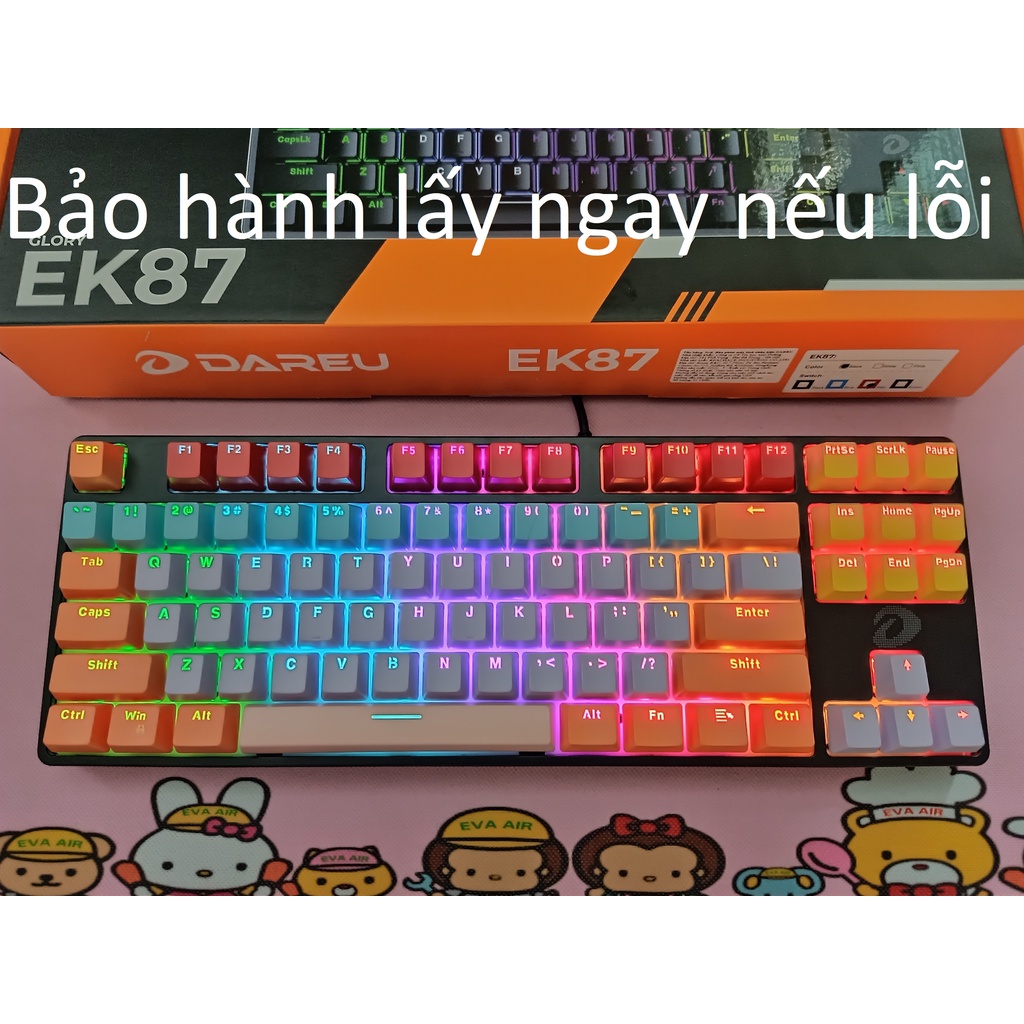 Bàn phím cơ Dareu EK87 keycap nhiều màu