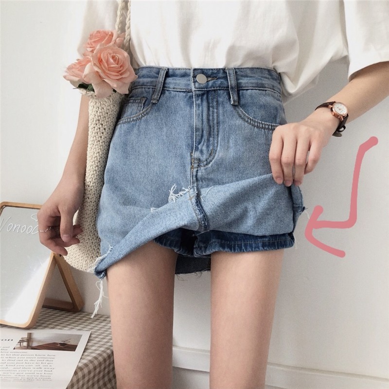 Chân Váy Denim Chữ A Lưng Cao Phong Cách Retro Thời Trang Cho Nữ | BigBuy360 - bigbuy360.vn