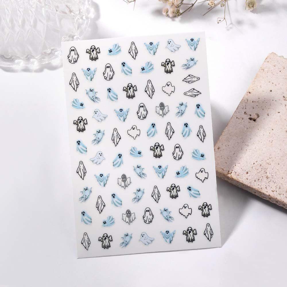 Miếng Dán Trang Trí Móng Tay Hình Bộ Xương / Gấu / Nhện Phong Cách Halloween Thời Trang