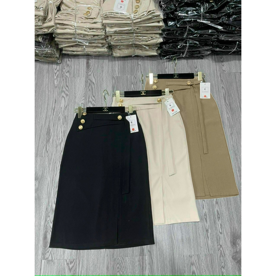 Chân váy midi công sở xẻ tà có BIGSIZE dài qua gối phong cách trẻ trung năng động đi làm đi tiệc siêu xinh CV39