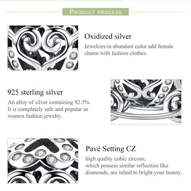 Hạt xâu trang sức Bamoer SCC792 hình trái bí ngô xinh xắn bạc 925