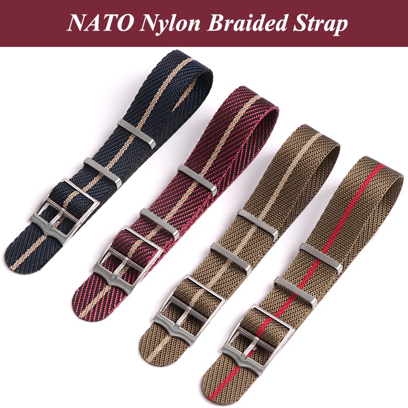 Dây Nylon Bện Thay Thế Chất Lượng Cao Cho Đồng Hồ Nato 20mm 22mm