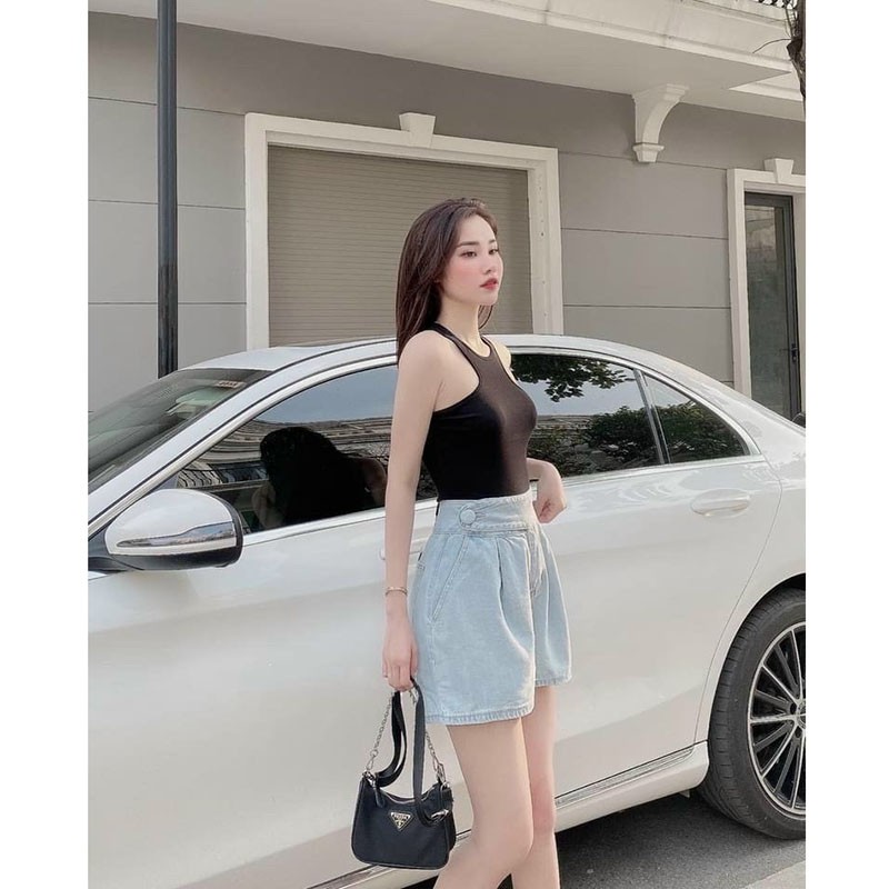 Quần Short Nữ Cạp Cao Chất Bò Hàng Quảng Châu M295