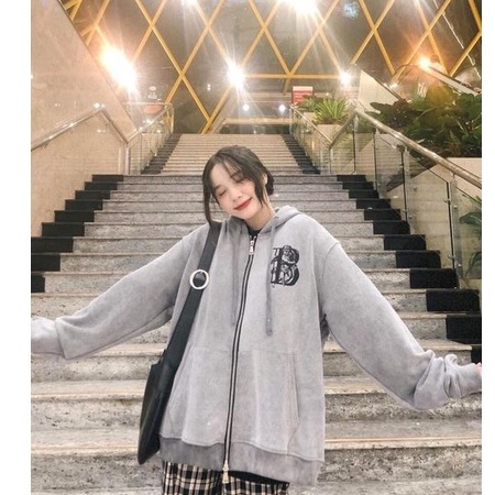 Áo khoác nỉ  ONE UNISEX hình B nam nữ basic hooddie form rộng bo gấu tay phồng hàn quốc ullzang | BigBuy360 - bigbuy360.vn