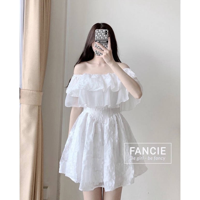 Đầm Xinh Dạo Phố Tơ Bồng Trễ Vai Có Dây Buộc - NV301