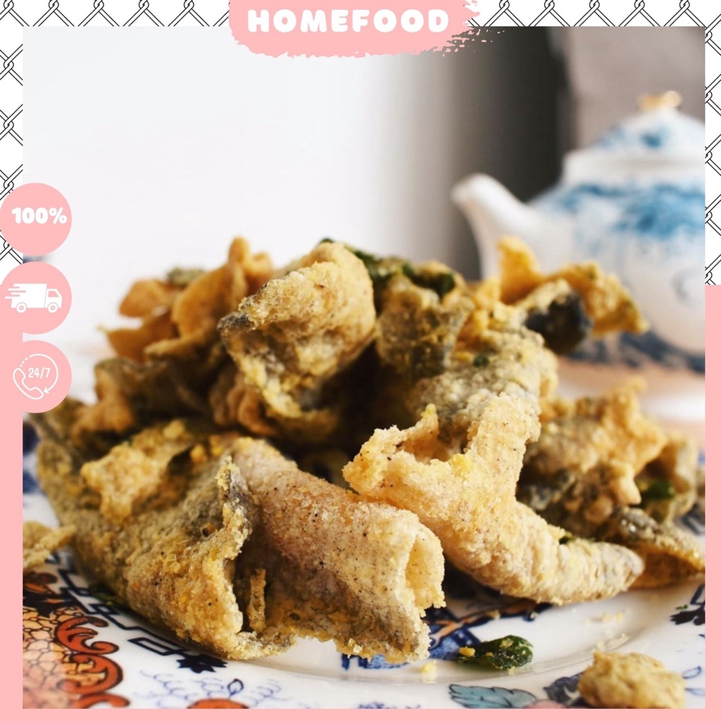 Da cá trứng muối HomeFood 250g  FREESHIP  da cá lắc chiên giòn thơm đồ ăn vặt Hà Nội an toàn vệ sinh thưc phẩm