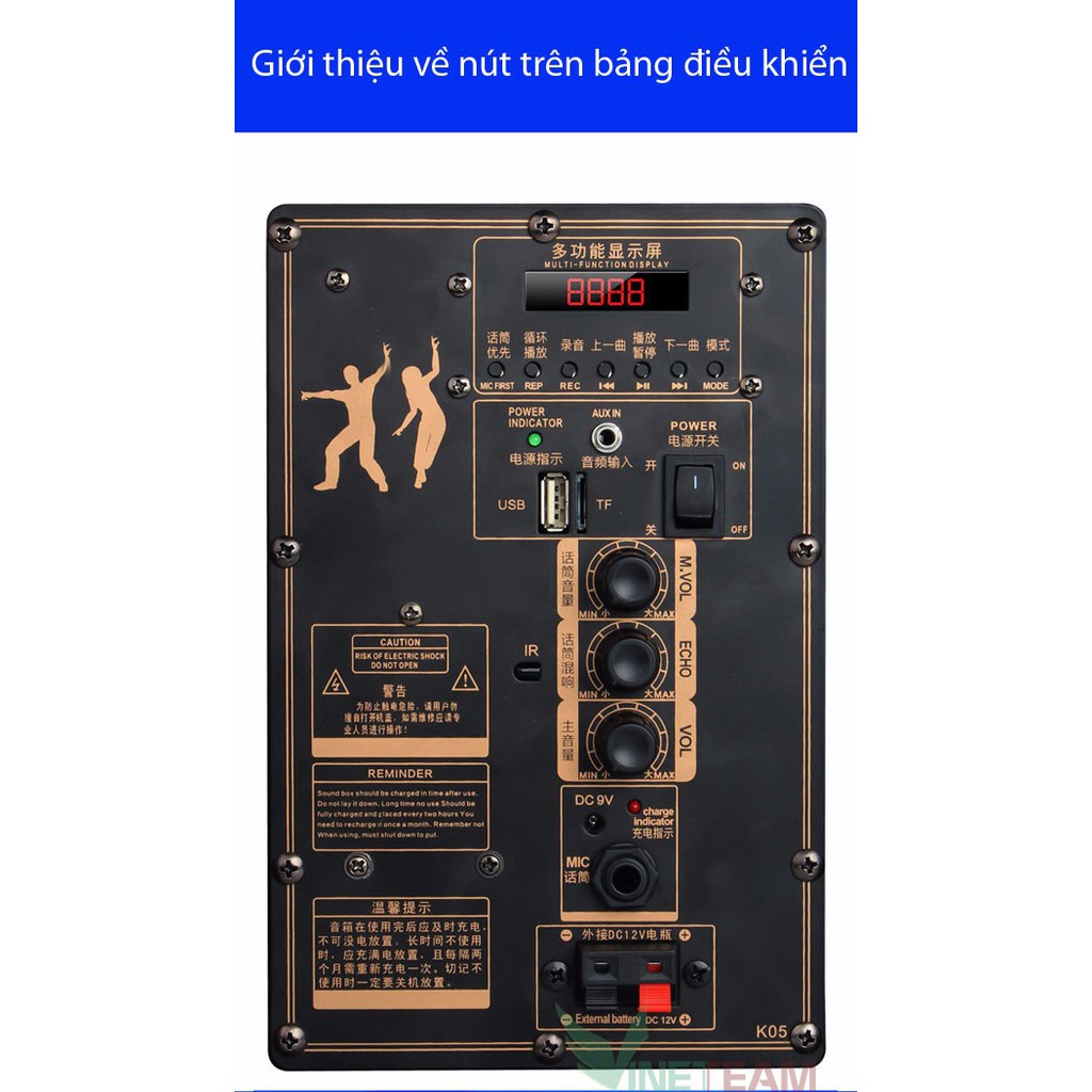 Loa Kéo Bluetooth giá rẻ CHANGHONG CYD186 Cao Cấp, Chất Âm Cực Hay Kèm Mic dc3433