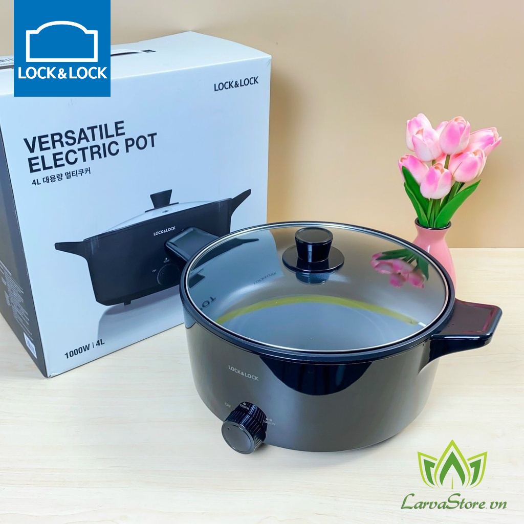 Nồi Lẩu Điện Chính Hãng Lock&amp;Lock Versatile Hot Pot EJP546BLK 4 Lít