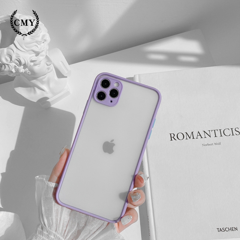 Ốp điện thoại trong mờ viền khác màu độc đáo đẹp mắt cho iPhone11/11Pro 11pro Max X XR XS XS MAX 7 8 plus SE | BigBuy360 - bigbuy360.vn