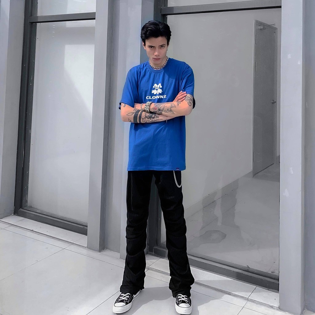 [FULLTAG CHÍNH HÃNG] Áo thun tay lỡ Clownz Basic Over Shoulder unisex form rộng, chất cotton (màu xanh/hồng) | BigBuy360 - bigbuy360.vn