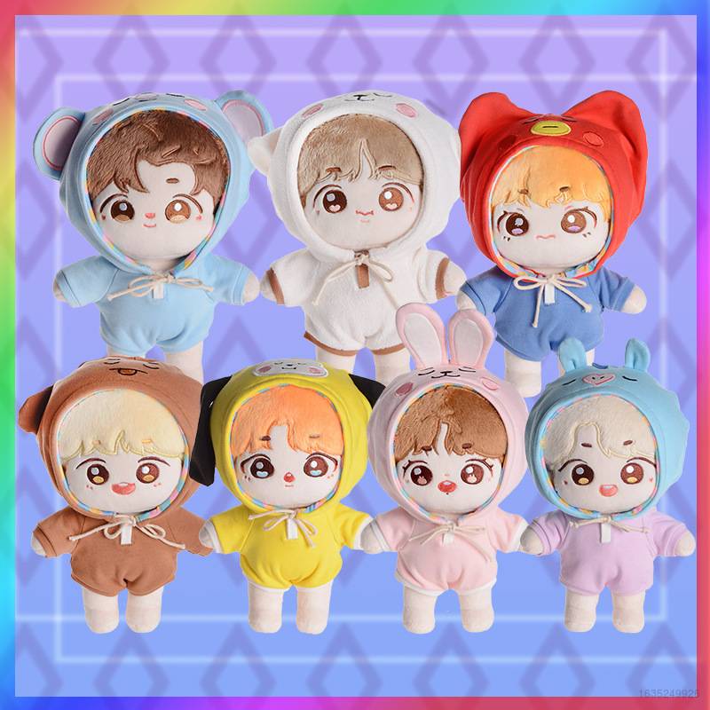 Thú nhồi bông hình nhân vật KPOP BTS BT21 JUNGKOOK JIN SUGA V cho người hâm mộ cao 20cm