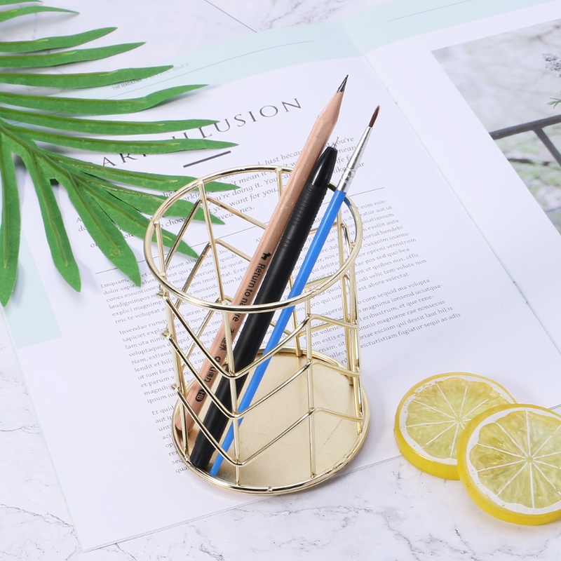 Giá Đỡ Bút Chì Màu Vàng Hồng Dùng Trang Trí Bàn Làm Việc