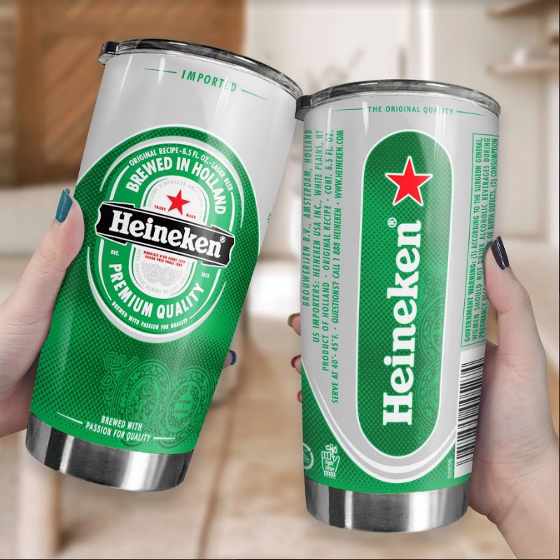Cốc Giữ Nhiệt 600ml Heineken Bình nước, Bình giữ nhiệt inox 304 in theo yêu cầu