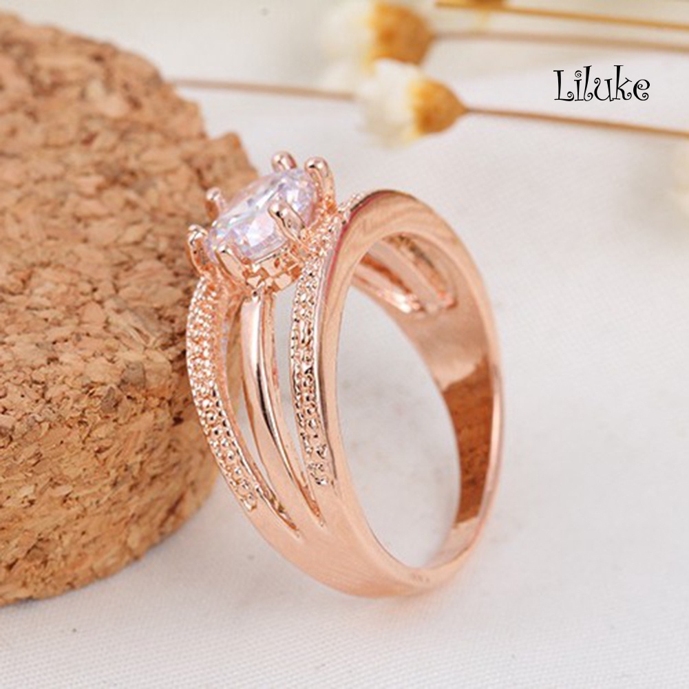 Nhẫn Hợp Kim Trang Trí Đính Đá Nhiều Lớp Thời Trang Cho Nữ