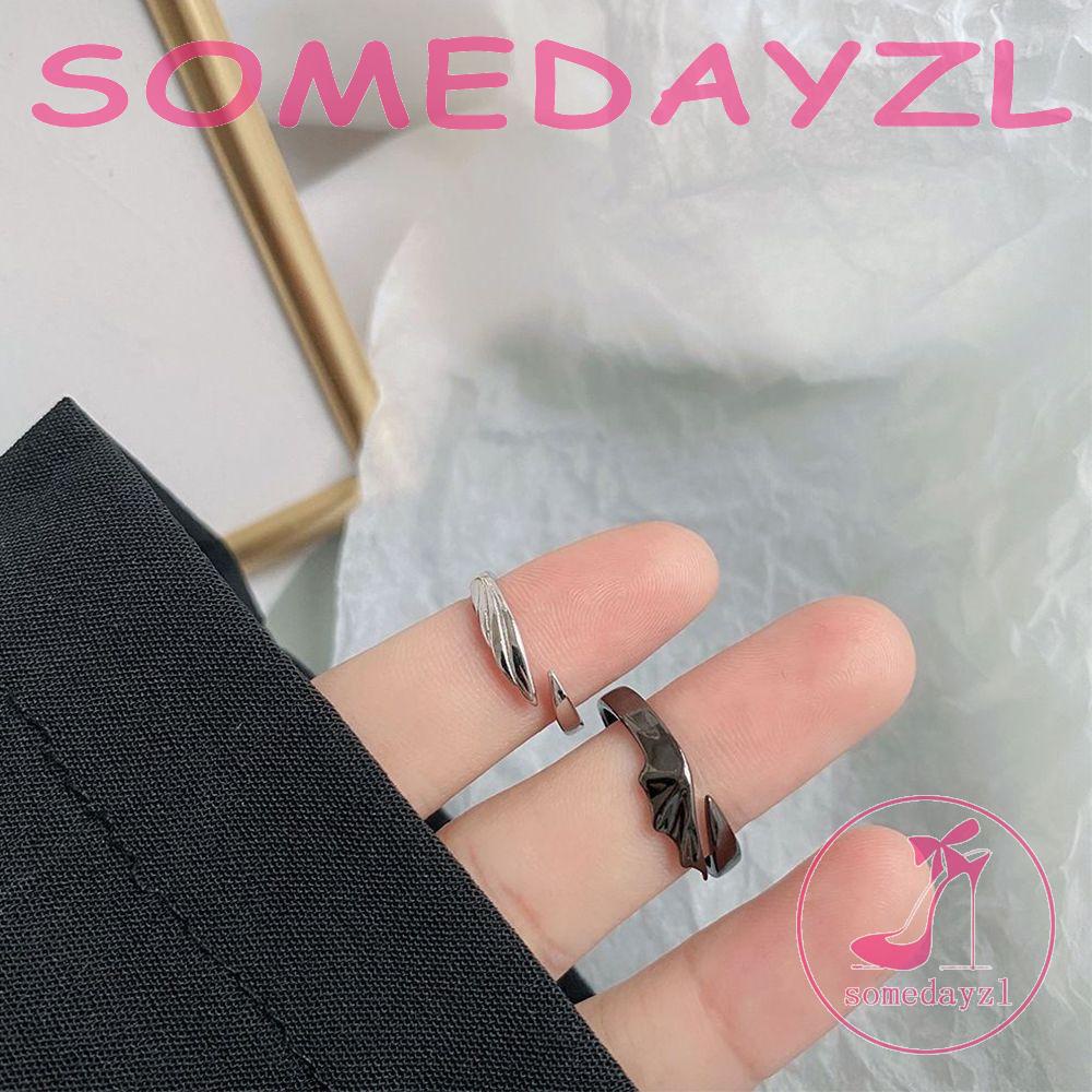 Nhẫn Hở Hình Lông Vũ Cổ Điển Có Thể Điều Chỉnh Cho Cặp Đôi