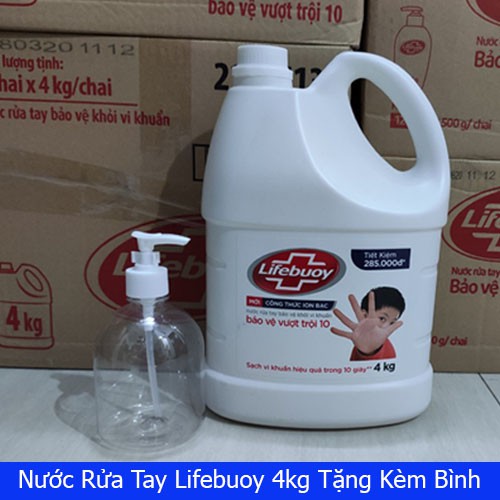 Nước Rửa Tay LIFEBUOY Diệt Khuẩn 99% Bảo Vệ Vượt Trội Big size 4kg