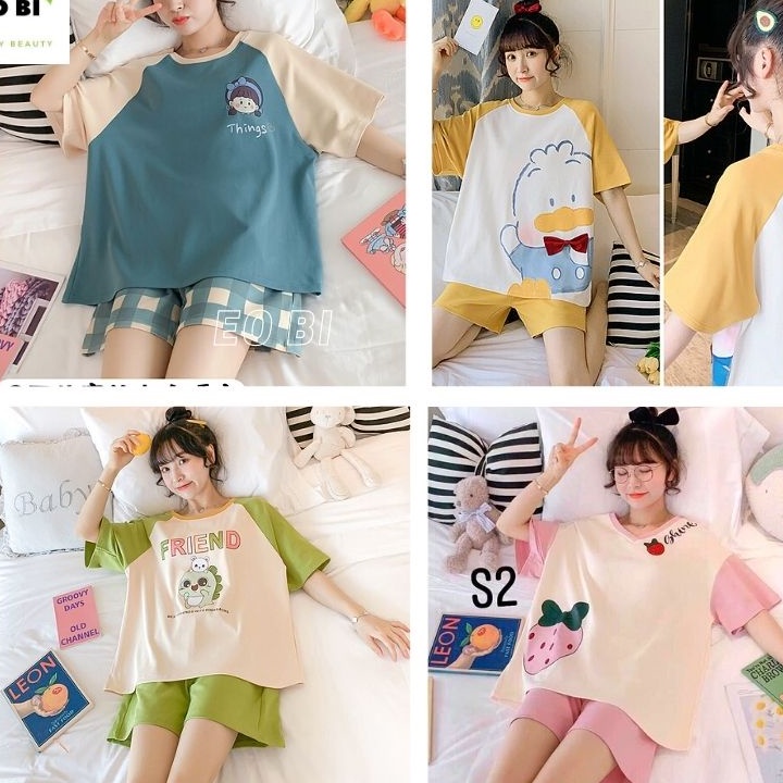 Bộ đồ ngủ nữ in hình kute ngộ nghĩnh dễ thương chất cottong mềm mịn thoáng mát -bộ mặc nhà nữ siêu xinh.MIALA