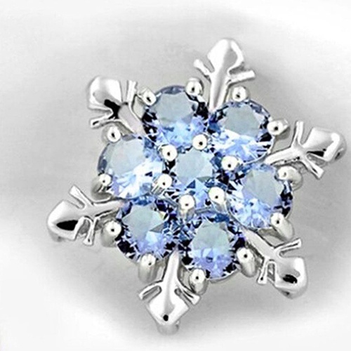 Mặt dây chuyền mạ bạc mặt hình bông tuyết đính đá xinh xắn