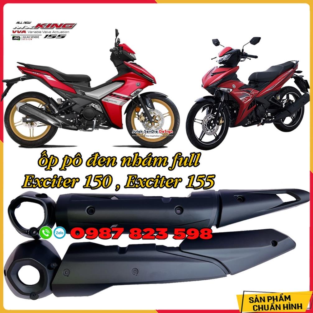 [Yamaha Y16ZR] Exciter 155  Ốp Pô , Exciter 150 Đen Nhám Full - Ốp Pô Ex 155 / 150 Đen Nhám Huyền Thoại