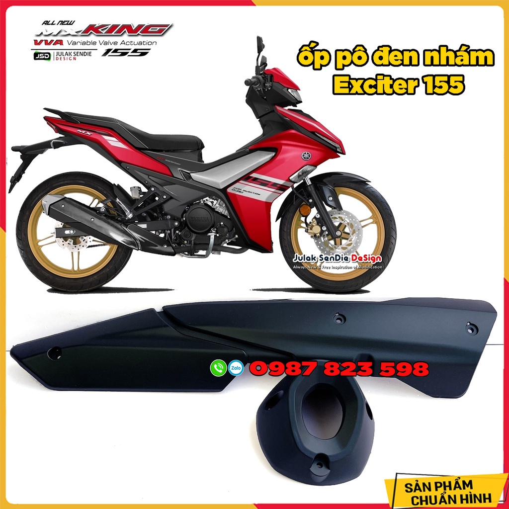 [Yamaha Y16ZR] Exciter 155  Ốp Pô , Exciter 150 Đen Nhám Full - Ốp Pô Ex 155 / 150 Đen Nhám Huyền Thoại