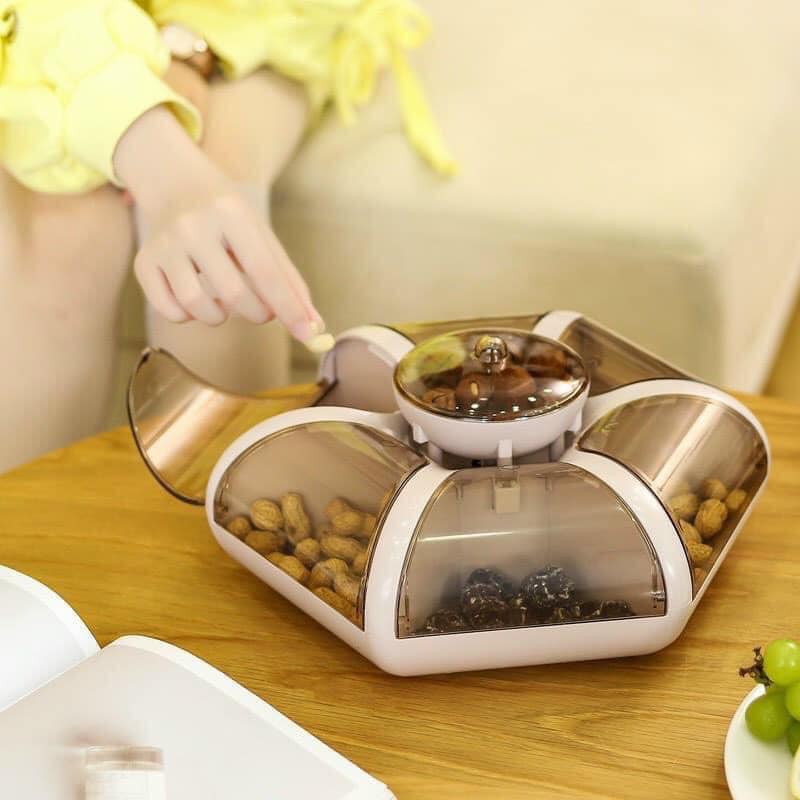 Khay đựng bánh kẹo mứt tết hình hoa sen cao cấp