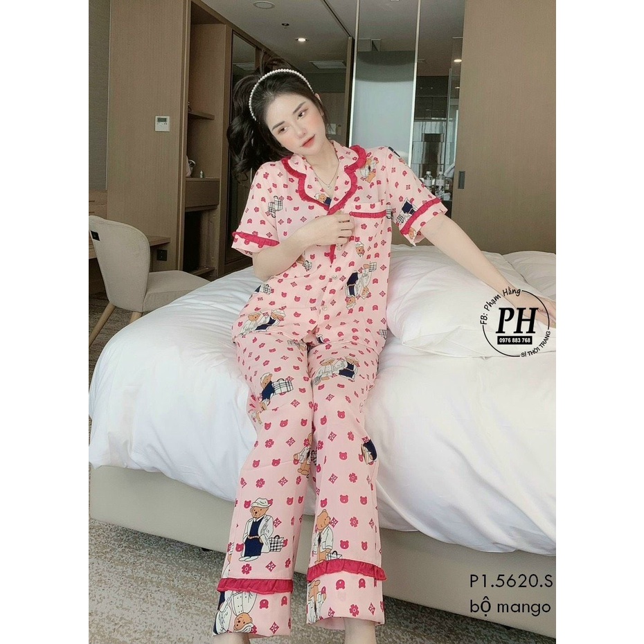Bộ pijama Tiểu thư . bộ lụa mặc nhà  tay cộc lụa mềm mịn sang chảnh