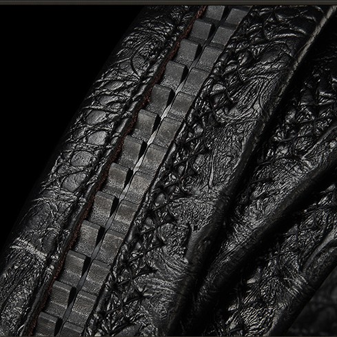 Thắt lưng da nam cá sấu khóa tự động mạ kim vàng TL25