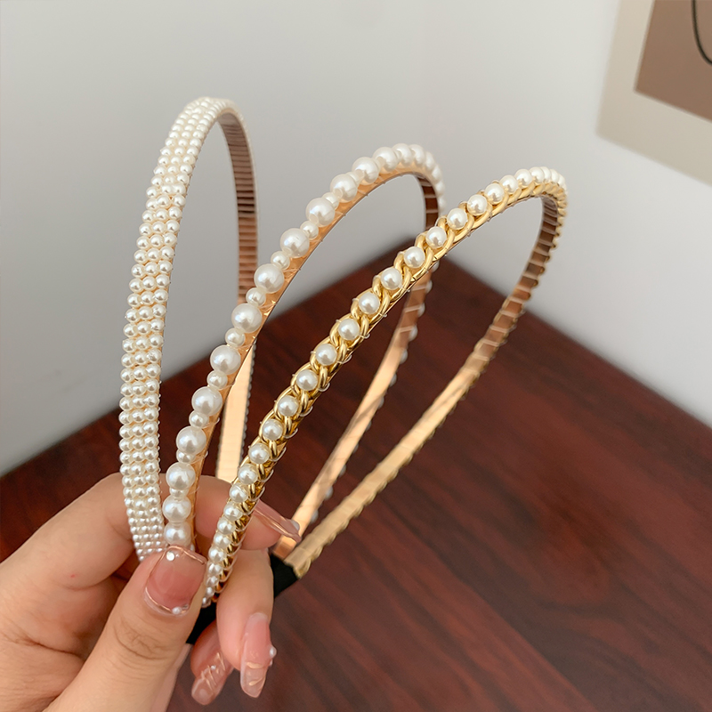 Băng Đô Cài Tóc Đính Ngọc Trai Xinh Xắn Cho Nữ