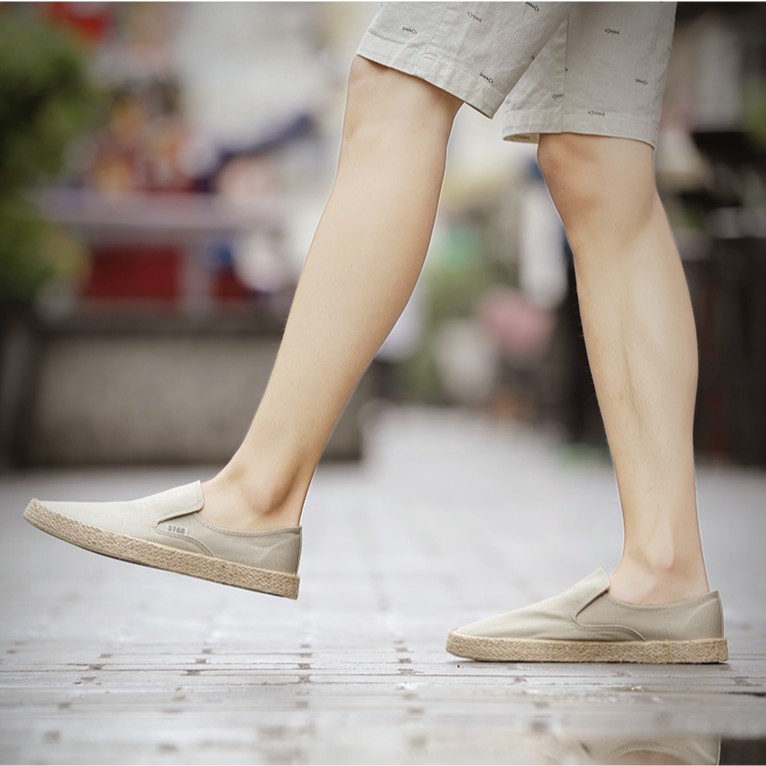 Slip on nam - Giày lười vải nam cao cấp thương hiệu 3768 - Vải thô 4 màu (đen), (khaki), (Xanh), (Đỏ) - Mã SP 616C | BigBuy360 - bigbuy360.vn