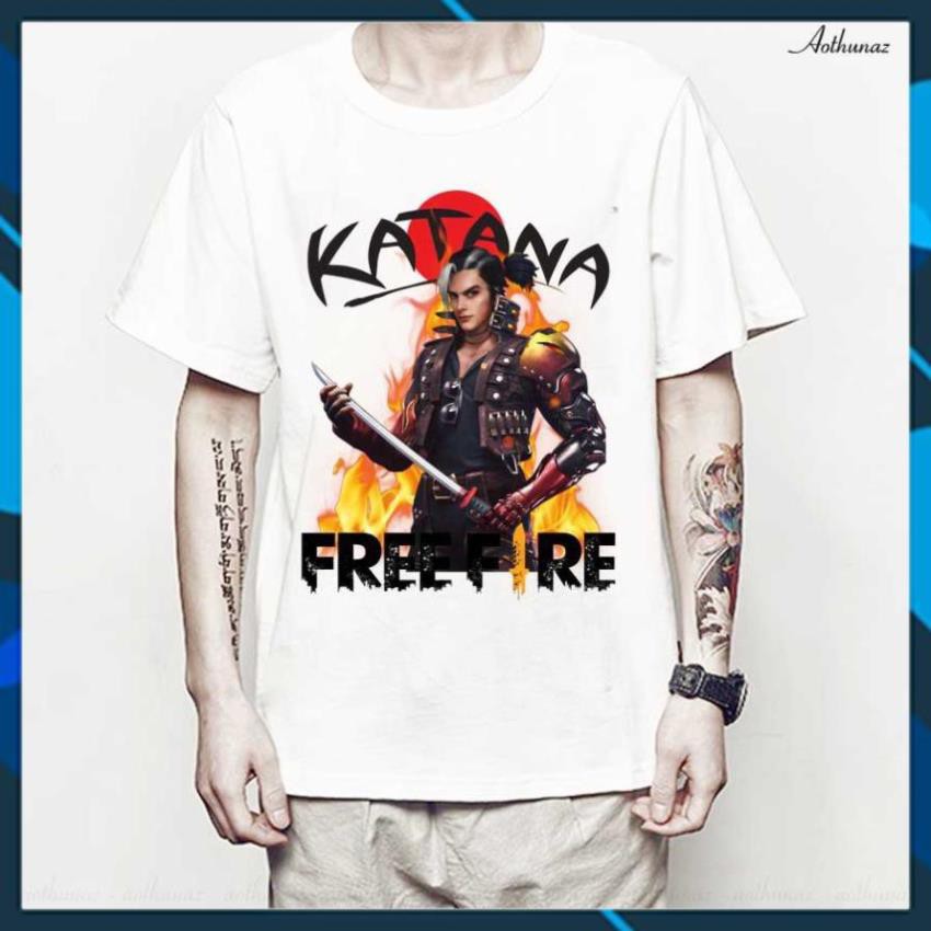 (SALE 50%) Áo thun in hình Free Fire Hayato cầm Katana Kiếm Nhật - Mẫu mới F2264 / áo cực chất