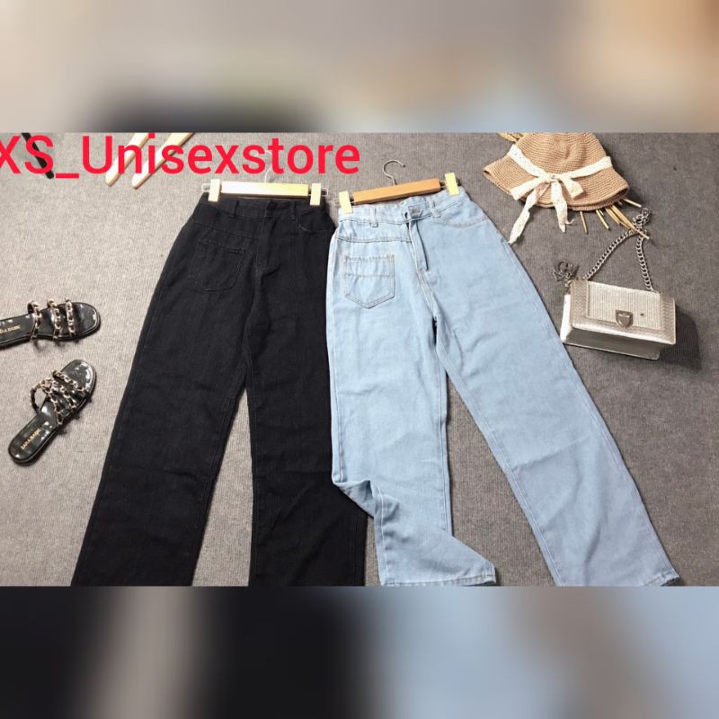 Quần jean ống rộng, quần bò ống rộng Coca Unisexstore cạp cao đủ size hàng shop QB01 | BigBuy360 - bigbuy360.vn