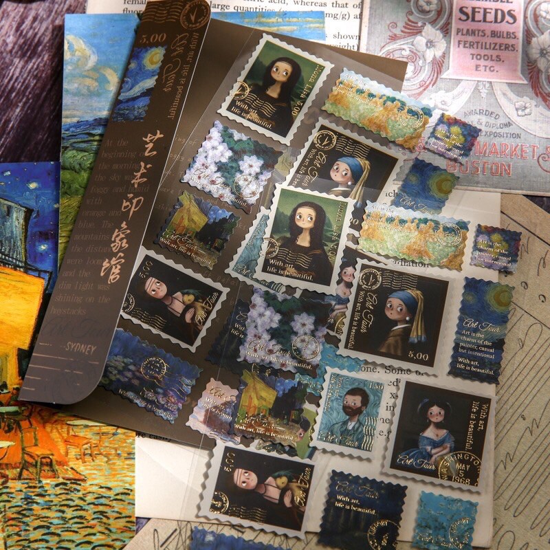 Sticker Con Tem Phong Cách Cổ Điển