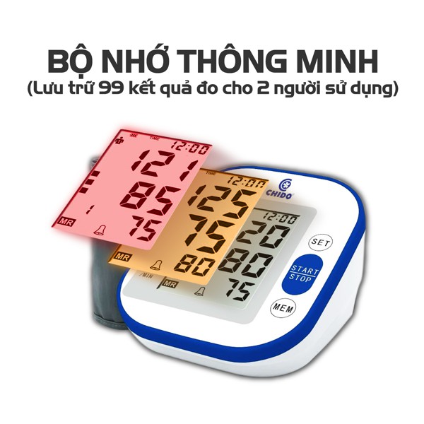 Máy Đo Huyết Áp Bắp Tay Tự Động CHIDO BSX561 Công Nghệ Nhật Bản Phiên Bản 2021