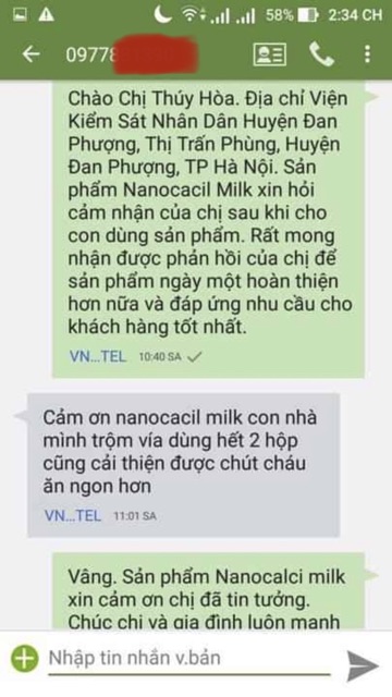 CANXI SỮA - NANO CALCI MILK