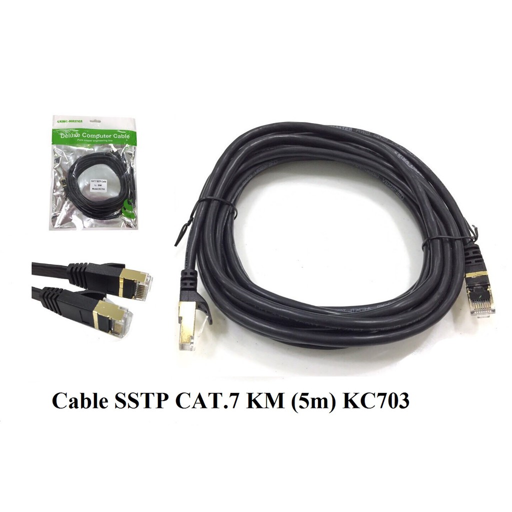 Cáp Mạng Lan Cat 7 Kingmaster 1,5m 3m 5m 10m 15m. Bấm sẵn 2 đầu. Vi Tính Quốc Duy