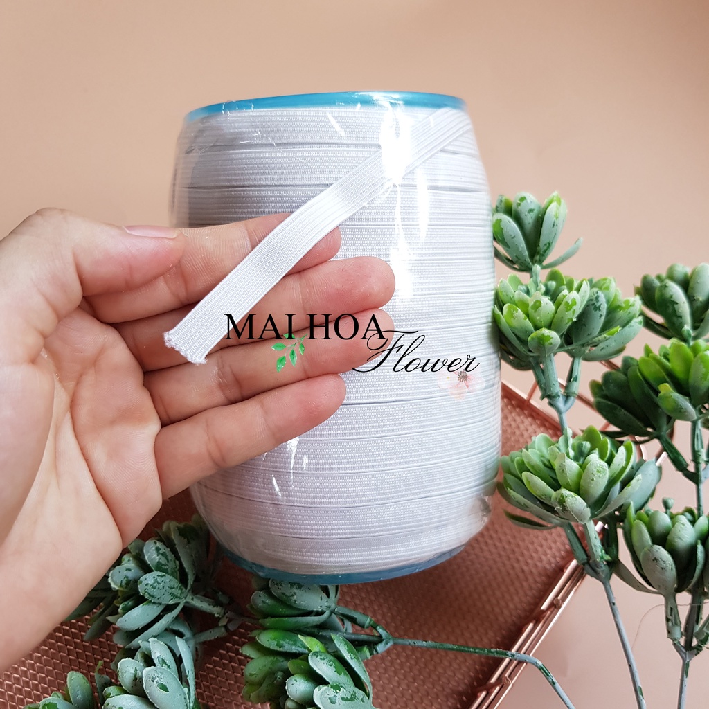 Cuộn 100 mét dây thun quần size 1cm chun quần áo co giãn tốt Maihoaflower