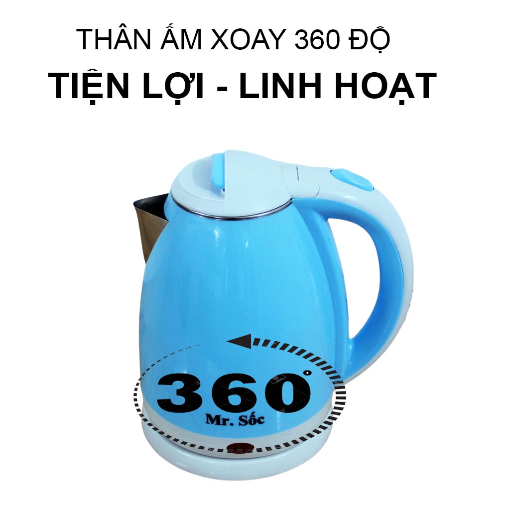 Ấm Siêu Tốc Mr.Sốc(1.8L), Bảo Hành 12 Tháng, Hàng Chính Hãng - Ấm Đun Siêu Tốc Mr.112