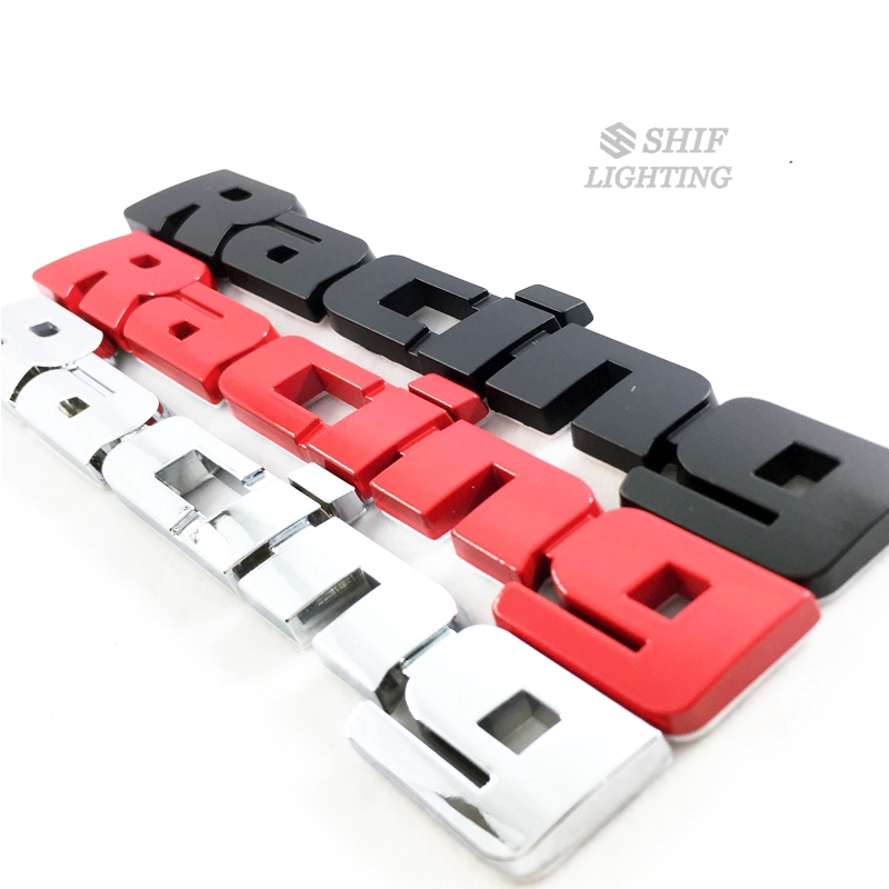 Miếng dán kim loại hình chữ Racing trang trí xe hơi tiện dụng