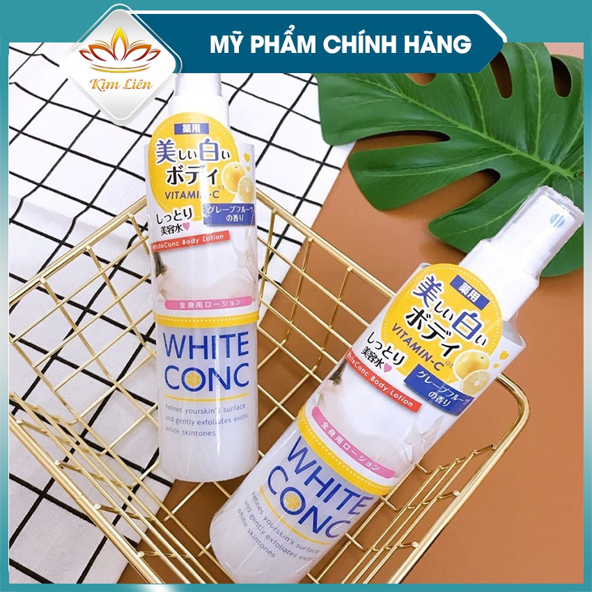 Xịt Dưỡng Trắng Da White Conc Body Lotion Vitamin C 245ml