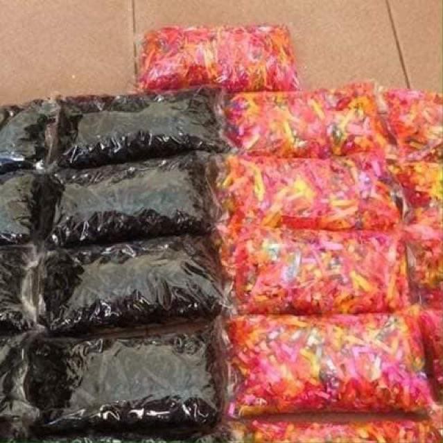 Dây Chun Buộc Tóc 100 Gam Mầu Đen Hoặc Nhiều Mầu