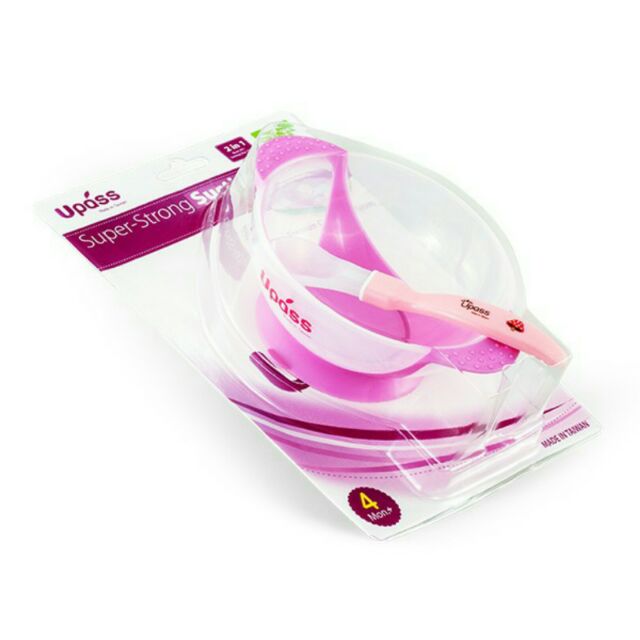 Bát ăn dặm đế hút chân không kèm thìa.