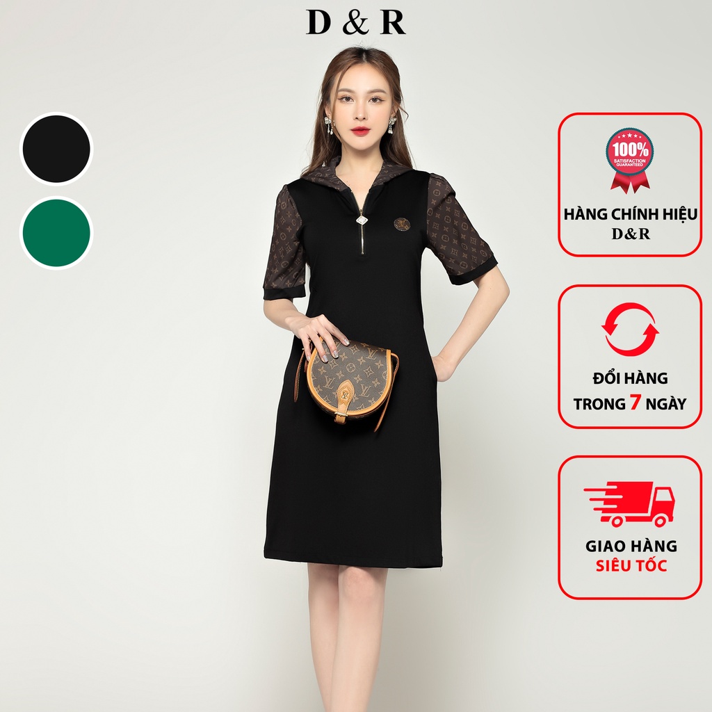 Đầm polo nữ bigsize họa tiết LV Quảng Châu cao cấp thương hiệu thời trang D&R D194