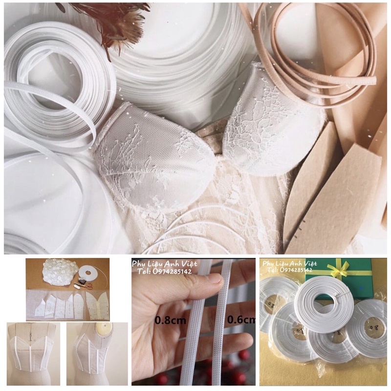 Gọng nhựa may  bra , coret , đồ lót