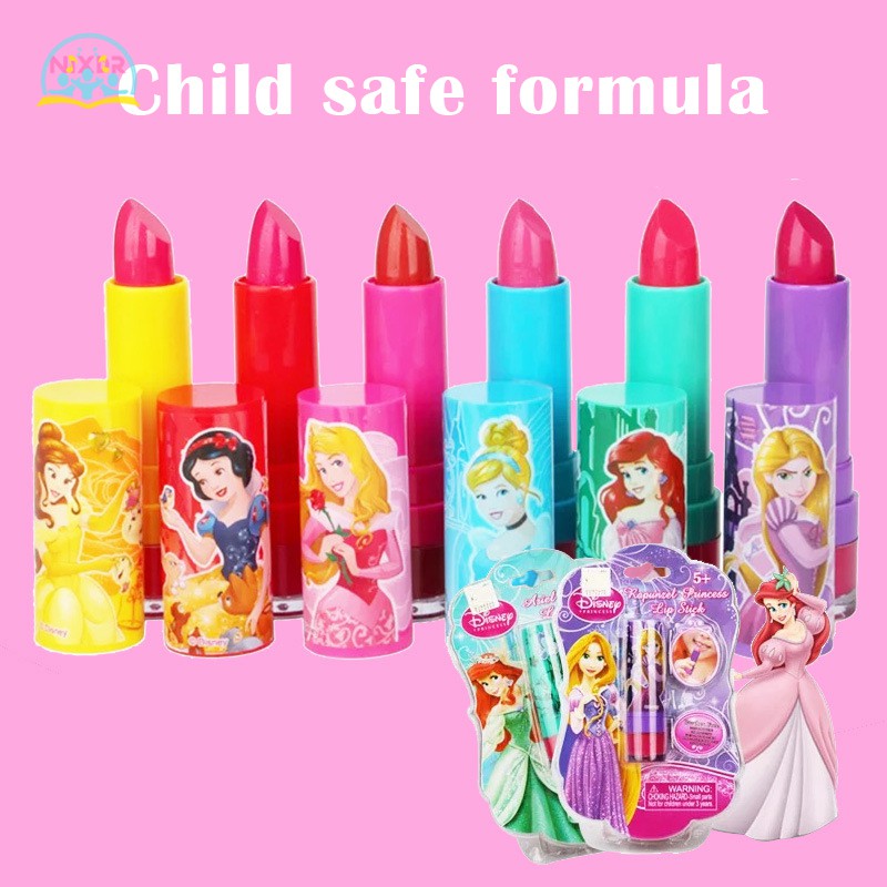 Son môi trang điểm an toàn nhiều màu sắc tùy chọn phong cách công chúa đáng yêu dành cho trẻ em