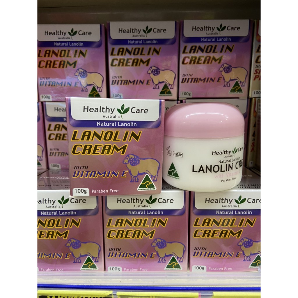 Kem Dưỡng Da Chống Lão Hóa Nhau Thai Cừu Healthy Care Lanolin Cream With Vitamin E (Hàng xách tay trực tiếp từ Úc)