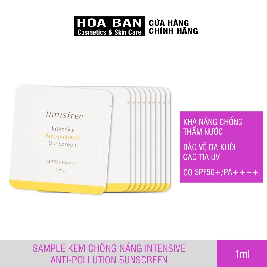 [Innisfree] Sample Kem Chống Nắng Intensive Anti-pollution Sunscreen 1ml