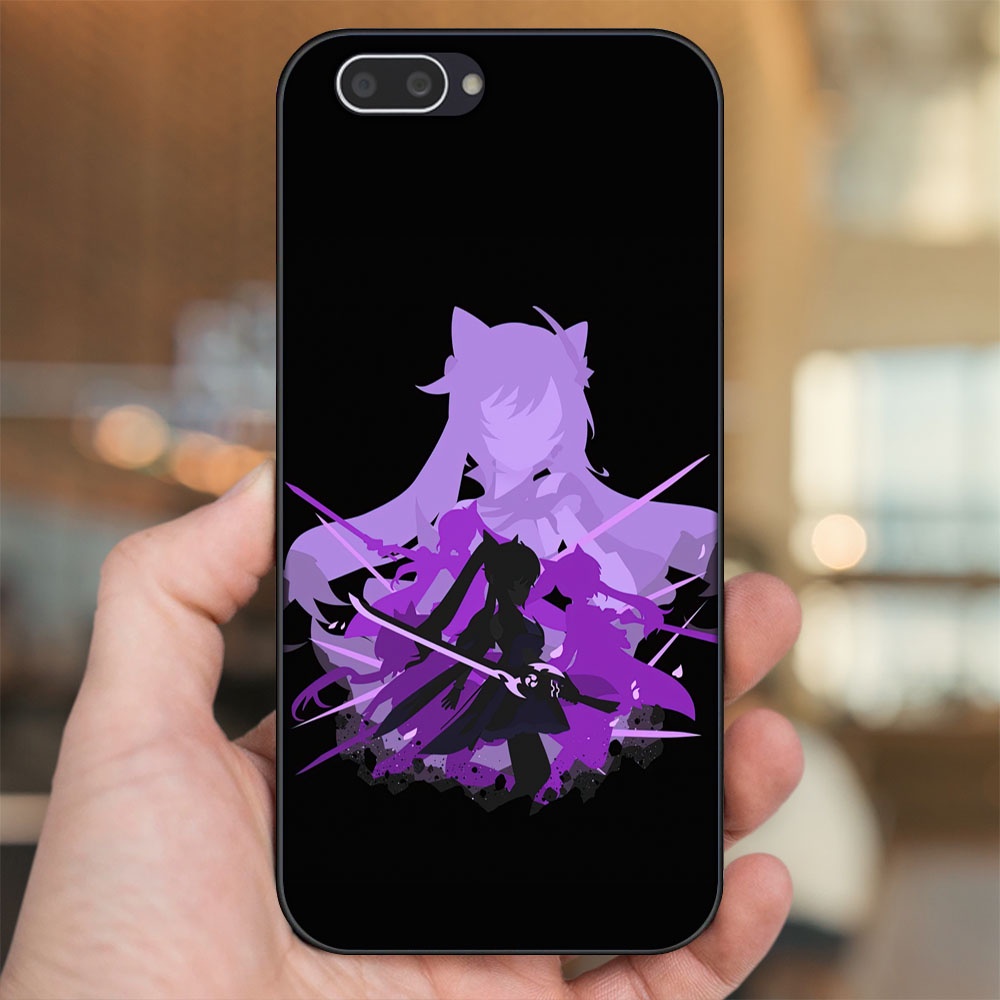Ốp lưng Oppo A3S viền đen in hình Keqing Genshin Impact