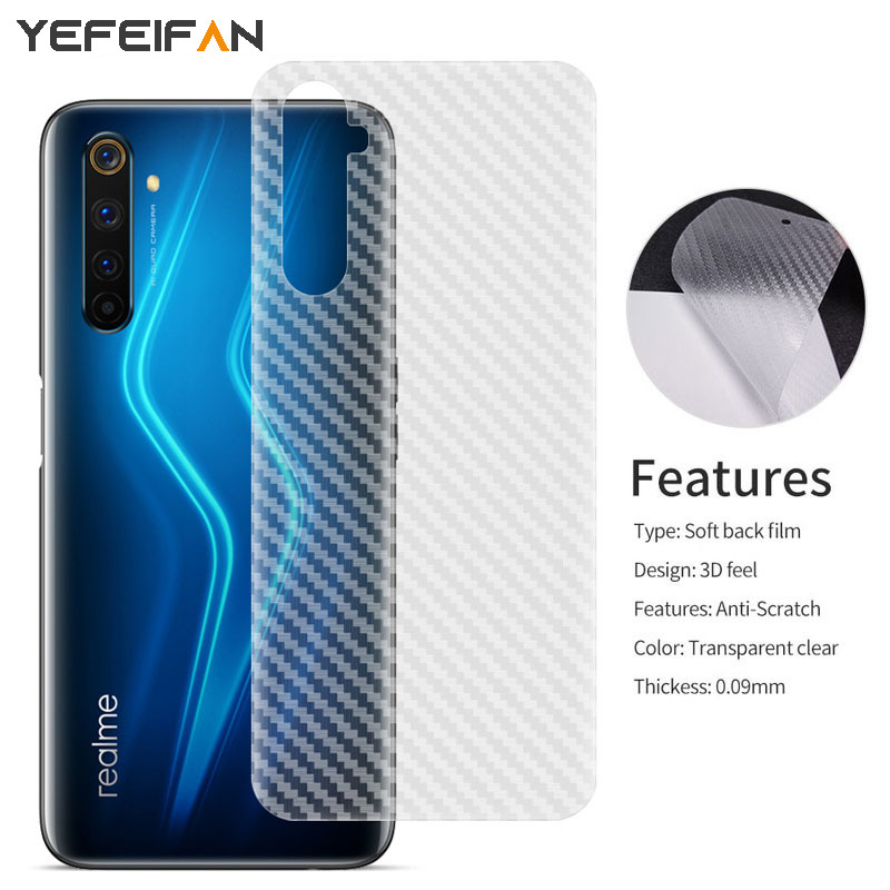 Phim dán bảo vệ sợi Carbon cho Realme 6 5 3 X50 X2 Pro 5G X3 SuperZoom C15 C11 C3 C2 C1 5i 5s 6i XT
